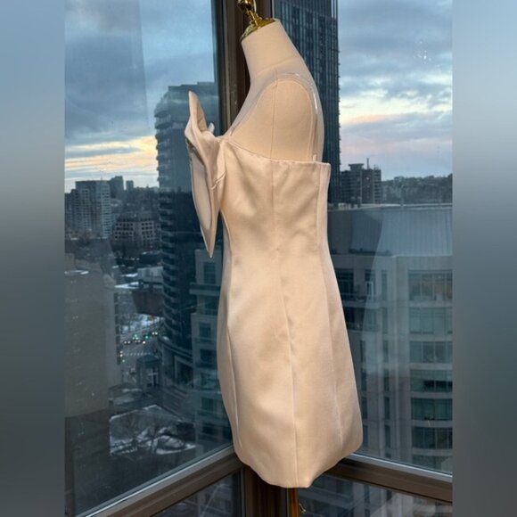 🆕 BRONX & BANCO 🧿 NWOT Evie White Strapless Bow Mini Dress, Sz L US 8 - Picture 8 of 16